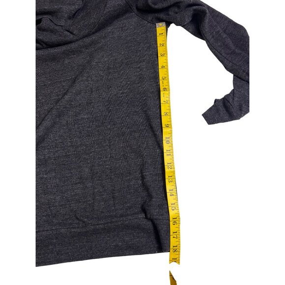 Fossil women small off shoulder charcoal gray knit top long sleeve soft  G759 - Picture 7 of 9